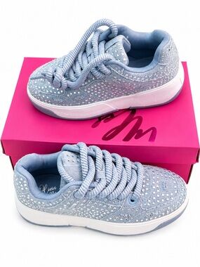 Olivia Miller Rhinestone Denim Platform Sneakers Women’s Size 8 Chunky Casual
